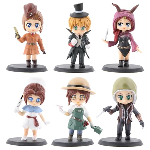 Ldruieu 6PCS Mini Anime Figuren Set-Anime Figur Liegend Pose 6 Stücke, Desktop Figur Niedliche Comic-Figurine Modell Statue Für Auto von Ldruieu