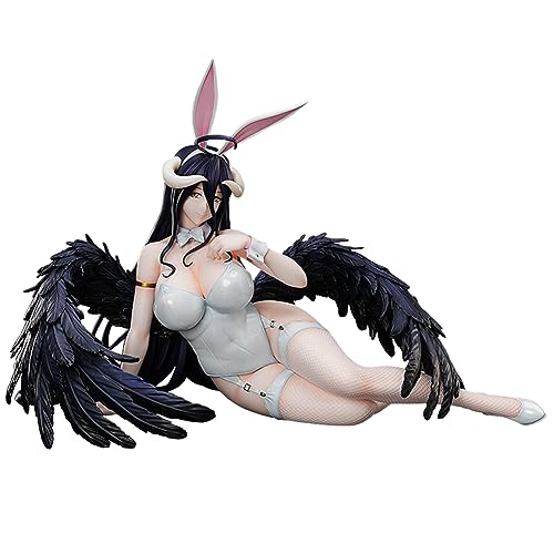 Ldruieu Albedo Figur Anime Albedo Bunny Figur 27cm PVC Liegende Haltung Anime Bunny Girl STYL Statue Albedo Weißes Bunny Figuren mit Flügeln Figurine Modell Desktop Dekoration Sammlerfigur von Ldruieu