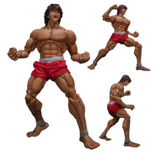 Ldruieu BAKI Figur Hanma Baki Actionfigur Auswechselbares Zubehör Beweglich Anime Statue Modell Collection Statue Desktop Ornaments Geschenk für Anime Fans von Ldruieu