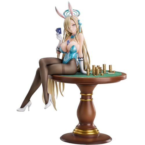 Ldruieu Blue Archive Anime Figur Ichinose Asuna Figuren Sitzposition Bunny Girl Figur Modell mit Tischfuß 25cm PVC Anime Spiel Dekoration Sammlerstück von Ldruieu