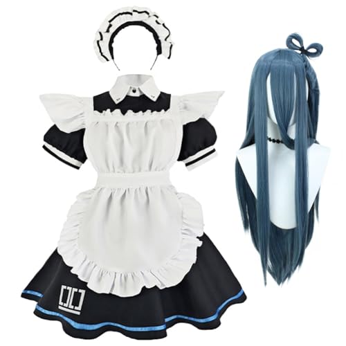 Ldruieu Blue Archive Cosplay Tendou Arisu Kleid Kostüm Anime Cosplay Maid Kleid Uniform Frauen Halloween Karneval Party Rollenspiel von Ldruieu
