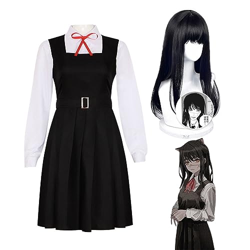 Ldruieu Chainsaw Man Anime Cosplay Kostüm Mitaka Asa Cosplay Anime Girl Halloween Kostüm Karneval Party Bühnenauftritt Kleid Geschenke für Anime Fans von Ldruieu