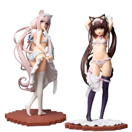 Ldruieu Chocola/Vanilla Figur NEKOPARA Anime Figuren 26cm PVC Actionfiguren Sammlerstück Anime Statue Desktop Dekoration Geschenk für Anime Fans von Ldruieu