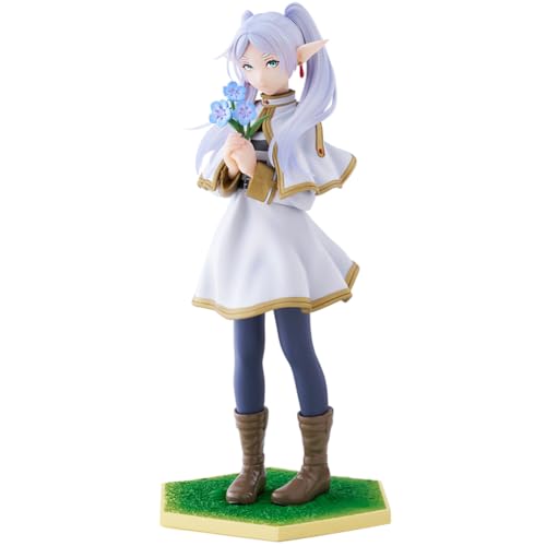 Ldruieu Frieren Figur-Frieren Beyond Journey's End Figuren Anime Frieren Stehen und Blumen Halten Stile Actionfigur Desktop Dekoration Geschenke 18CM von Ldruieu