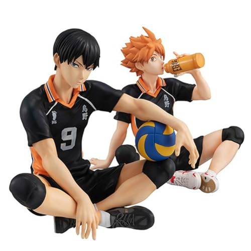 Ldruieu Haikyuu!! Anime Figuren Tobio Kageyama/Hinata Shoyo Figur 10cm PVC Actionfiguren Collectible Statue Desktop Dekoration Geschenk für Anime Fans von Ldruieu