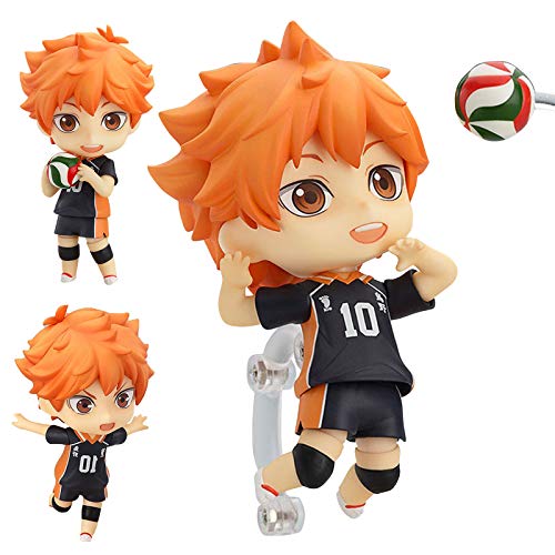 Ldruieu Haikyuu Figur Hinata Shoyo Anime Figuren Beweglich Model 10CM Haikyuu Actionfigur Austauschbares Zubehör und Gesicht Anime Sammlung Handgemachte Kreative Nette Modell Geschenk von Ldruieu