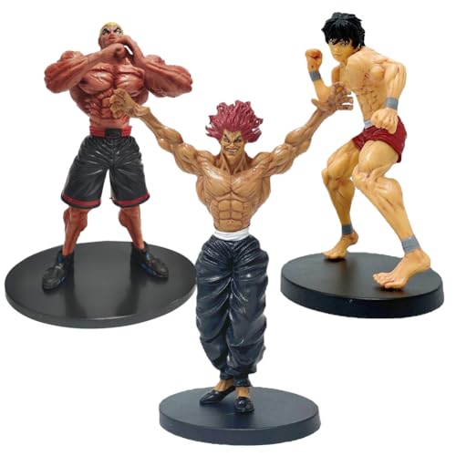 Ldruieu Hanma Baki Figur 3pcs Hanma Yujiro/Jack Hanma Anime Figuren PVC Actionfiguren Collection Figurine Statue Desktop Dekoration Geburtstagsgeschenk von Ldruieu