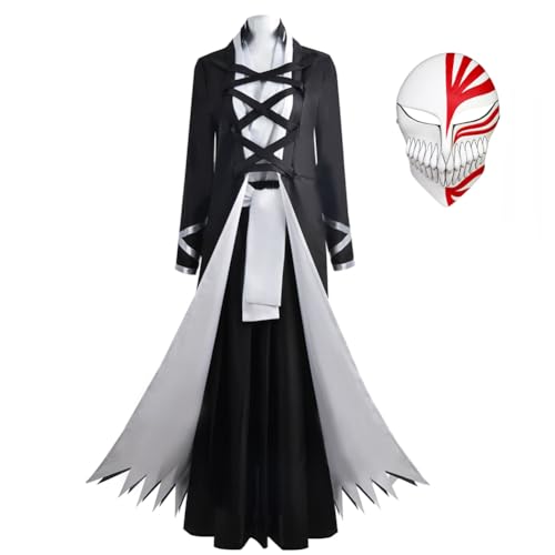 Ldruieu Ichigo Kurosaki Cosplay Schwarzes Japanisches Samurai Kostüm Ichigo Kurosaki Uniform Costume Für Halloween Anime Party Rollenspiele von Ldruieu