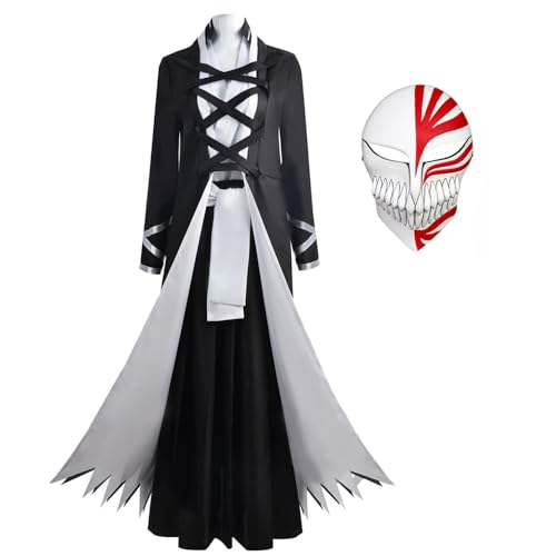 Ldruieu Ichigo Kurosaki Cosplay Schwarzes Japanisches Samurai Kostüm Ichigo Kurosaki Uniform Costume Für Halloween Anime Party Rollenspiele von Ldruieu