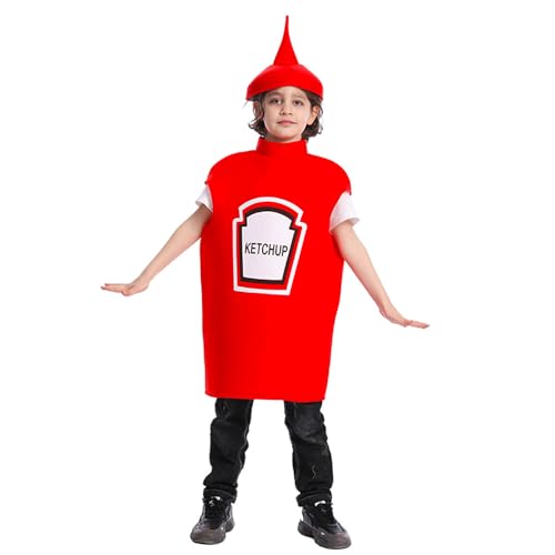 Ldruieu Ketchup & Senf Cosplay Kostüm Ketchup Senf Rollenspiel Performance kostüme Halloween Funny Food kostüm von Ldruieu