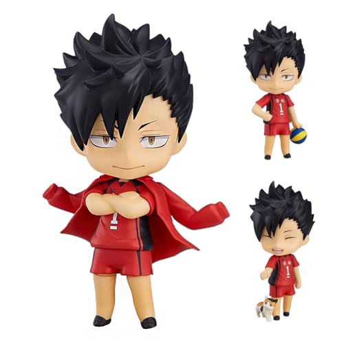 Ldruieu Kuroo Tetsurou Figur Statue Haikyuu Merch Gift Anime Actionfigure 10cm Bewegliche und Austauschbare Accessoires, Anime Sammlung Modelle, Geschenke Für Anime-Fans von Ldruieu