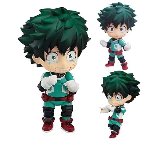 Ldruieu MHA Figuren Midoriya Izuku Figur 10CM Anime Q Version Bewegliche Figuren Auswechselbare Gesichter und Zubehör Statue Modell Ornamente von Ldruieu