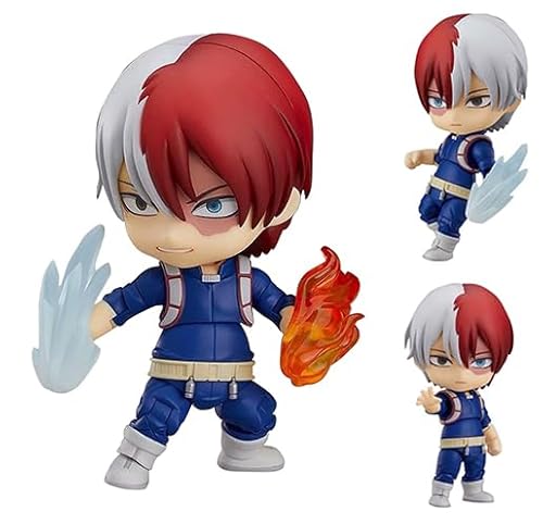 Ldruieu MHA Figuren Shoto Todoroki Figur 10CM Anime Q Version Bewegliche Figuren Auswechselbare Gesichter und Zubehör Statue Modell Ornamente von Ldruieu