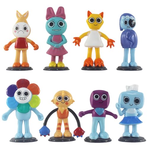 Ldruieu Mini Anime Figuren Set Horror Games Anime Figur 8er Set Kawaii Cartoon Cake Topper Statue Modell,Auto Figuren Deko Sammelfigur von Ldruieu