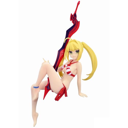 Ldruieu Nero Claudius Figur Fate Stay Night Badeanzüge Sitzende 14cm Anime Noodles Stopper Figurine FGO Statue Desktop Dekoration von Ldruieu