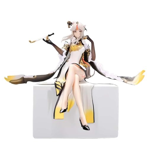 Ldruieu Ningguang Figur Anime Nudelstopper Figur Ningguang Figure Sitzende Haltung Cartoon Spiel Charakter Modell Actionfigur Desktop Dekoration Ornamente Geschenk von Ldruieu