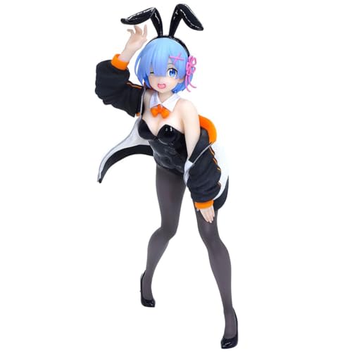 Ldruieu Rem Figur Remu Hasenmädchen-Jacke Stile Anime Figure 18cm PVC Statue Modell Desktop Dekoration Sammlerstück Geschenke von Ldruieu