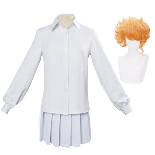 Ldruieu The Promised Neverland Anime Cosplay Kostüm Full Set Norman/Emma Cosplay Halloween Kostüm Karneval Party Bühnenauftritt Uniform Geschenke für Anime Fans von Ldruieu