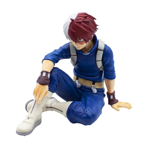 Ldruieu Todoroki Shouto Figur MHA Anime Noodle Stopper Figure Todoroki Shouto Sitzende Position Cartoon Statue Modell Skulptur Desktop Ornament Sammlerstück von Ldruieu