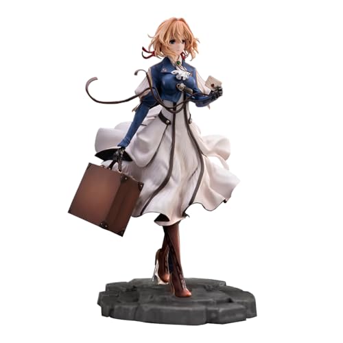 Ldruieu Violet Evergarden Figur Anime Mädchen Figure Violet Evergarden Actionfigur 25cm Große Größe PVC Statue Model Dekoration Sammlerstücke Geschenke für Anime Fans von Ldruieu