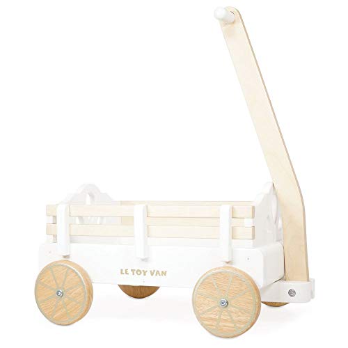 Le Toy Van - Educational Wooden Pull Along Toy Wagon, Sustainable Children's Toy - Suitable for 3 Years +, White von Le Toy Van