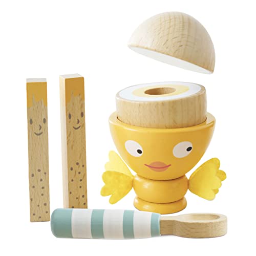 Le Toy Van – Honeybake Küchen-Rollenspiel Eierbecher-Set „Chicky - Chick“ aus Holz | Rollenspiel für Kinder Küchenzubehör von Le Toy Van