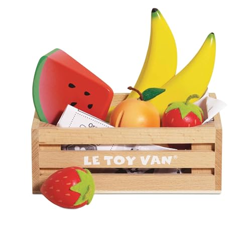 Le Toy Van – Honeybee Market Obstkiste „5 am Tag“ aus Holz | Supermarkt-Rollenspiel Lebensmittelladen, TV183 von Le Toy Van