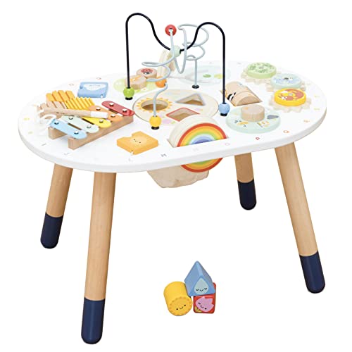 Le Toy Van - PL137 - Multiaktivitätstisch für Kinder, geeignet ab 18 Monaten, Montessori-Multispieltisch, ökologisches Spiel, Sinnesspiele, 12 Aktivitäten, aus FSC-zertifiziertem Holz, Petilou von Le Toy Van