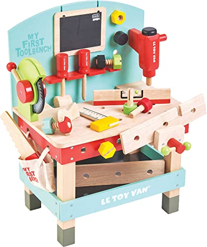 Le Toy Van – Pädagogisches Autos & Baustelle-Spielset „Meine erste Werkbank“ aus Holz Werkbank-Set für Rollenspiel | Holzwerkzeuge-Rollenspiel für Jungen – Geeignet für Kinder ab 3 Jahren, TV448 von Le Toy Van