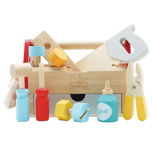 Le Toy Van – Pädagogisches Autos & Baustelle-Spielset aus Holz Werkzeugkiste für Rollenspiel | Für Mädchen & Jungen Holzwerkzeuge-Rollenspiel – Geeignet für Kinder ab 3 Jahren von Le Toy Van