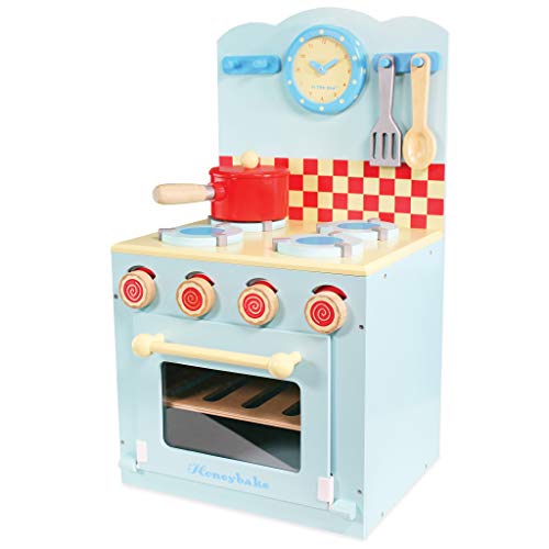 Le Toy Van – Pädagogisches Honeybake Küchen-Rollenspiel Ofen & Herd aus Holz in Blau | Für Mädchen & Jungen Rollenspiel Küchenzubehör von Le Toy Van