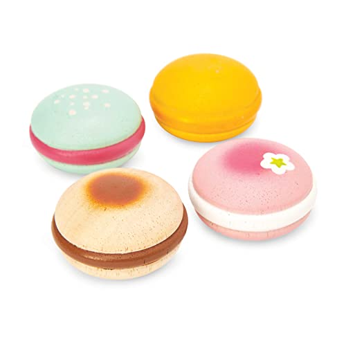 Le Toy Van - TV330 - Pretend Macarons Lernspiel, Spielzeug für Kinder, 2 Jahre, Set mit 4 Macarons mit Geschenkbox, Montessori-Spiel, FSC-Naturholz und Farben auf Wasserbasis von Le Toy Van