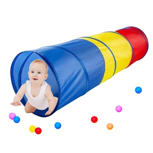 Kinder-Spieltunnelzelt für Kleinkinder, farbenfrohes Pop-up-Kriechtunnelspielzeug, Regenbogen-Tunnelspielzeug für Kinder, geeignet für Jungen und Mädchen von LeKing
