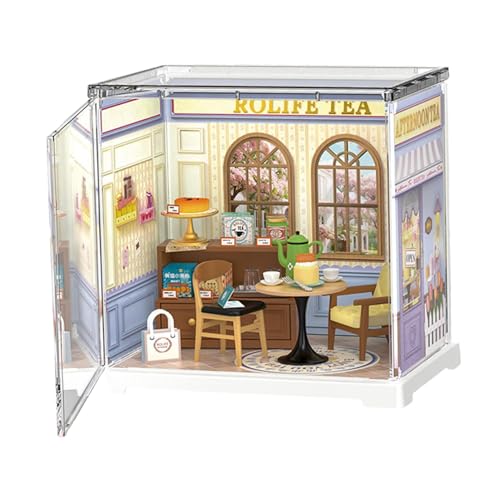 Puppenhaus Miniatur Kit, Miniatur-Modellhaus-Montagespielzeug, handgefertigtes Mini-Puppenhaus-Spielzeug aus Holz mit Möbeln und Zubehör, Geschenk für Kinder und Erwachsene von LeKing