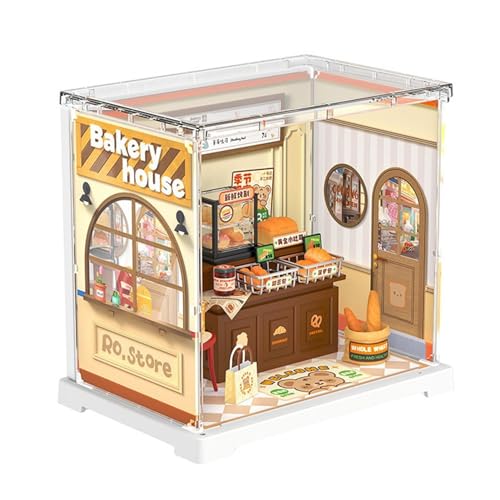 Puppenhaus Miniatur Kit, Miniatur-Modellhaus-Montagespielzeug, handgefertigtes Mini-Puppenhaus-Spielzeug aus Holz mit Möbeln und Zubehör, Geschenk für Kinder und Erwachsene von LeKing