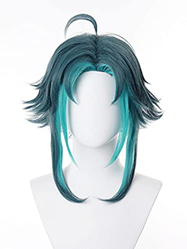 LeMarnia Blau Gradient Fluffy Cosplay Haar Perücken mit Bangs Perücken für Cosplay Xiao Anime Perücken Halloween Kostüm Perücken von LeMarnia