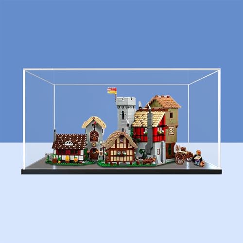 Vitrine aus Acryl für Le-Go 10332 Medieval Town Square Modell – robuster Schutz für Ihr Sammlerstück (Modell nicht im Lieferumfang enthalten), Option B von LeafLane