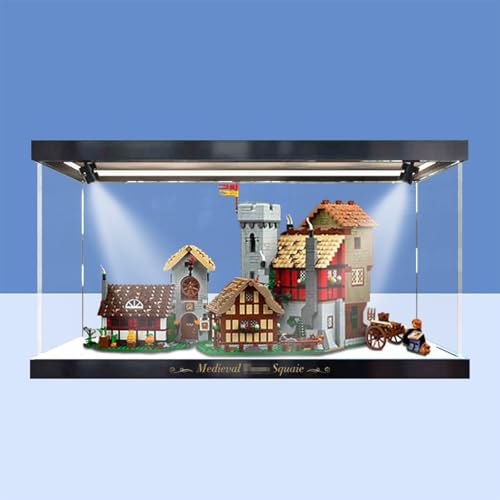 Vitrine aus Acryl für Le-Go 10332 Medieval Town Square Modell – robuster Schutz für Ihr Sammlerstück (Modell nicht im Lieferumfang enthalten), Option D von LeafLane