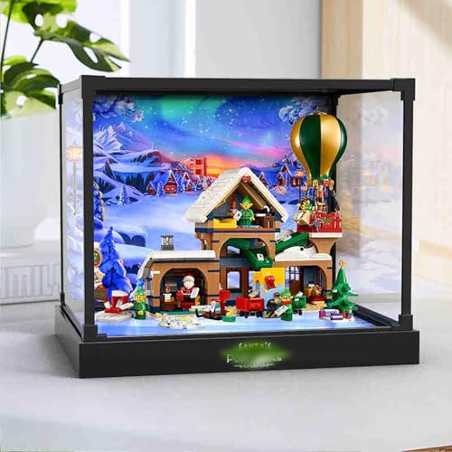 Vitrine aus Acryl für Lego 10339 Santa's Post Office, robuster Schutz für Ihr Sammlerstück (Modell nicht im Lieferumfang enthalten), Option C von LeafLane