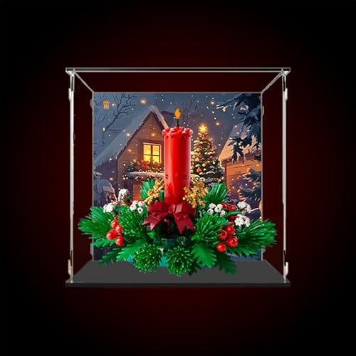 Vitrine aus Acryl für Lego 40743 Weihnachts-Tischdekoration – robuster Schutz für Ihr Sammlerstück (Modell nicht im Lieferumfang enthalten), Hintergrund von LeafLane