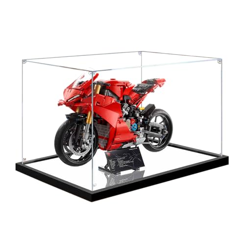 Vitrine aus Acryl für Lego 42202 Motorrad-Modell (ohne Bausteinmodell), Spiegel, 3 mm von LeafLane