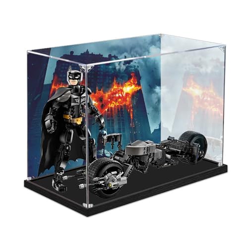 Vitrine aus Acryl für Lego 76273 Bat-Man and Bat-Pod Bike, robuster Schutz für Ihr Sammlerstück (Modell nicht im Lieferumfang enthalten), A-Background von LeafLane