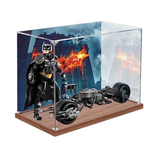 Vitrine aus Acryl für Lego 76273 Bat-Man and Bat-Pod Bike, robuster Schutz für Ihr Sammlerstück (Modell nicht im Lieferumfang enthalten), B-Background von LeafLane