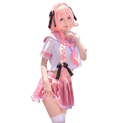 Leaffly Fate/Grand Order Astolfo Cosplay Kostüm Rosa Rock Sailor Suit (M) von Leaffly