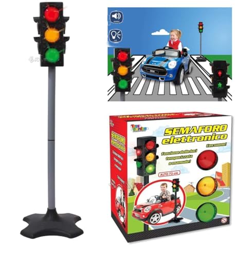 Elektrische Ampel Kinderspiel mit Licht und Sound Höhe 70 cm Verkehrslicht Ampel von Lean Toys