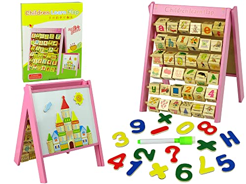 Lean Toys Hölzerne Bildungstafel 2in1 Magnete Blöcke Buchstaben Bilder Alphabet von Lean Toys