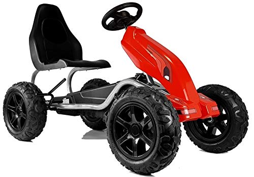 Pedal Gokart B012 Aufblasbare Räder Rot von Lean Toys