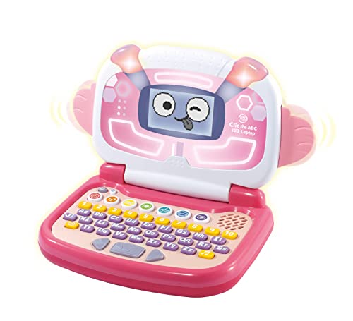 Leapfrog Clic The ABC 123 Laptop | Interaktiver Lern-Laptop für Kinder mit Buchstaben & Zahlen | Geeignet für Jungen & Mädchen ab 3, 4, 5, 6+ Jahren, Rosa von LeapFrog