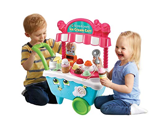 VTech 80-600703 Learn Cart Pretend Play Toddler Toy for Role Play with Play Food and Magic Ice Cream Scooper Hobbys, Blau, 21.7 x 51.6 x 63.2 cm von LeapFrog