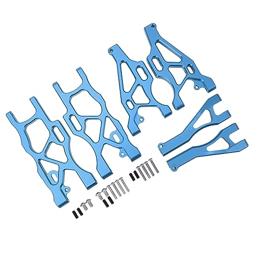 Leapiture RC-Aufhängungsarm-Set vorne und hinten, Aluminium, unterer oberer Schwingenarm-Set, RC-Upgrades, Teil, Haltbarkeit, stabil, für 6S 1/7 RC-Autos (Blau) von Leapiture